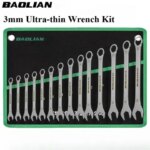 3mm Ultra-thin Open Box Dual-purpose Wrench Set 6-24mm Stainless Steel Spanner Metric Ratcheting Combination Wrench Kit with Bag (New)