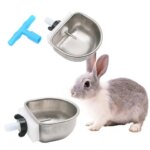 10Pcs Rabbit Water Bowl Farm Rabbit Automatic Drinker Rabbit Cage Fix Cup Raising Fox Mink Stainless Steel Drinking Bowl (New)