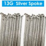 36Pcs 13G Steel Silver Spokes Electric Bicycle Spokes MTB Road Bike Spokes with Nipples Cycle Parts Customize Length Rim Spokes (New)