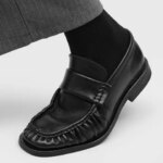 Mens Genuine Leather Penny Loafer with Wrinkle Design Slip-On Casual Business Shoes Lightweight Comfortable Driving Footwear (New)