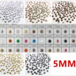 5MM Iron on Round Studs Garment Hotfix Studs Metallic Rhinestuds Rhinestones Hotfix Stud 144Pcs Iron On Stones For Clothes (New)