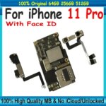 Fully Tested for IPhone11 Pro Max Logic Board Motherboard No/With Face ID Unlocked Mainboard Clean ICloud Support Update Placa (New)