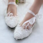 3cm/5cm/8cm Strap White Plus Size Flat Wedding Shoes Brides Wedding Dress Bridesmaids Shoes (New)