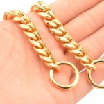 Durable Stainless Steel Collar Encryption Dog Ring Golden Chain Pet Dog Cuban Chain Dog Collar (New)