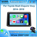 Android 15 Carplay Auto Car Radio For Toyota Noah Esquire Voxy 2014-2019 4G+WIFI Multimedia Video Player Stereo GPS Head Unit BT (New)