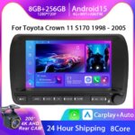 Android 15 Car Radio For Toyota Crown Majesta S170 1999 - 2005 CarPlay GPS DSP WiFi+4G BT 2din Head Unit Screen Player Stereo (New)