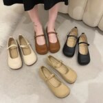 Designer Autumn Women Mary Jane Shoes 2026 New Fashion Round Toe Ladies Comfort Soft Sole Flats Womens Comfort Ballerinas Shoes (New)