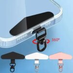 360° Rotation Metal Steel Phone Tether Tab Cell Phone Lanyard Patch Gasket Universal Cellphone Lanyard Safety Connecter Piece (New)