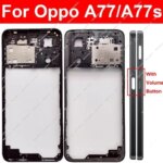 Middle Housing OPPO A77 A77S A77 4G 5G Middle Frame Housing Cover Bezel with Volume Button Graphite Paper Parts (New)