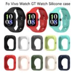 2 in 1 Case +Strap Compatible with Vivo Watch GT B Women Men soft Silicone Sport Replacement Strap IQOO Watch GT Suit (New)