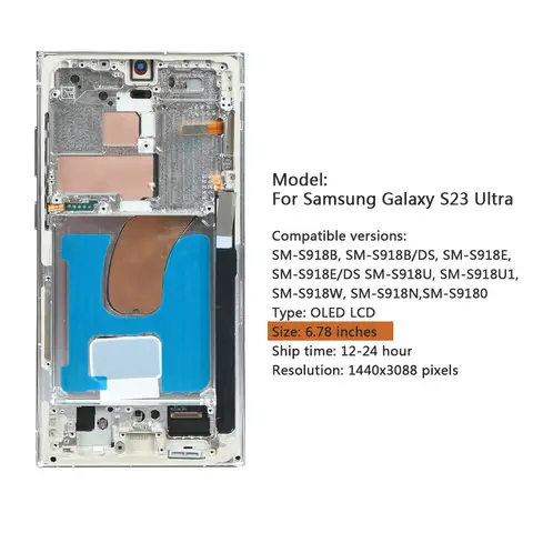S6f5de1631dde441a8bfbdd9b6b2141d4m_480x480q75 AMOLED Display for Samsung Galaxy S23 Ultra Screen Replacement S23 Ultra S908B 5G LCD Display with Fingerprint Support S Pen (New) - Image 1