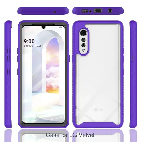 S6fa3944f8558481baa6e7fe9a0252e73Y_480x480q75 Heavy Duty Defend Case LG Velvet 5G 68 LM-G910EMW Shockproof Phone Cover Hard PC Front Frame + TPU Shell Funda Capa (New) - Image 1