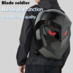 LED Devils Eye Blink Animation Electronic Screen Knight Backpack Hard Shell Waterproof High-Capacity Cycling Outdoors Knapsack (New)