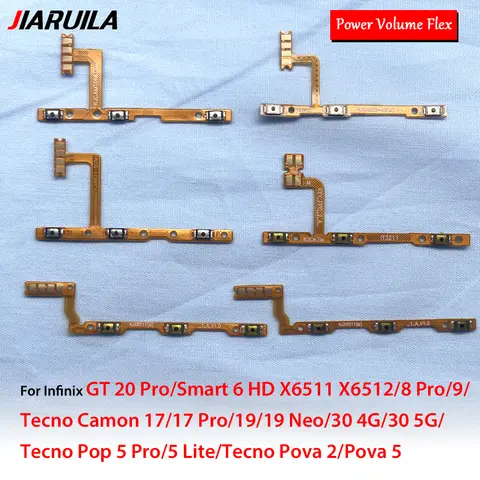 S70ca7f97a3544f3389c42470825317d4B_480x480q75 Power Switch On/Off Button Volume Key Button Flex Cable For Infinix Gt 20 Pro Smart 6 Hd X6511 Tecno Camon 17 Pro Pova 5 (New) - Image 1