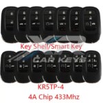 Keyless Go 2/3/4/5/6Buttons KR5TP-4 For Honda New XRV CRV HRV ZRV Odyssey Pilot 433MHZ 4A Chip Smart Remote Car Key Shell Case (New)