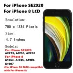 OEM For iPhone SE 2020 SE 2022 For iPhone 8 LCD Display Touch Screen Digitizer Assembly Kit A2275 A2296 A2298 A1863 A1905 A1906 (New)