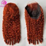 #350 Ginger Colored Burmese Curly Transparent Lace 13X6 Frontal Human Hair Wigs 250% Density Curly Hair Lace Wigs For Women (New)