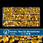 Oleeya All Shapes Topaz Waterdrop Acrylic Sew On Rhinestones Flatback Sew-on Rhinstone Crystal Sewing Rhinestone For Garment (New)