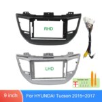 9 Inch Dashboard Fascia Frame with Power Wiring Harness for Hyundai Tucson 2015-2017 LHD RHD Radio Panel (New)