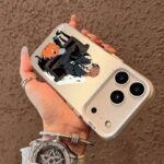 Anime Chainsaw Man Reze Arc Pochita phone case iphone 17 16 15 14 13 12 11 Pro Max Plus Back Cover with Silver Gradient (New)