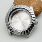 41mm Silver Watch Cases Fashion Bezel Crown at 3 Oclock Fits Seiko SKX007 SKX009 SRPD NH35 NH36 Movements Case Replace Parts (New)