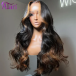13x4 13x6 Lace Frontal Wig Body Wave Human Hair Wigs Ombre 30 with Black 5x5 Transparent Lace Closure Wig Pre Plucked for Women (New)