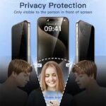1~4PCS Anti-Spy Glass For iPhone 17 16 15 14 13 Pro Max Privacy Screen Protector & Camera Protection Film For iPhone 15 12 11 Pr (New)