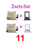 BaRuiLe 2sets Dual Sim Card Reader Flex Cable + Tray Slot iPhone 16 Plus 15 14 13 12 11 Pro Max XR XSMax Holder Adapter (New)