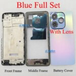 For Infinix Hot 40i Hot40i X6528 Battery Cover LCD Faceplate Frame Front Middle Frame Back Housing Door Replacement Parts (New)