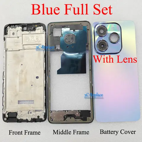 S7394cc7737c94242ac59c2b55cc2ca14o_480x480q75 For Infinix Hot 40i Hot40i X6528 Battery Cover LCD Faceplate Frame Front Middle Frame Back Housing Door Replacement Parts (New) - Image 1