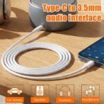 USB C to 35mm Male AUX Audio Cable Nylon Braided Type C Jack AUX Cord iPhone 17 16 Samsung Car Speaker Headphones Adapter (New)