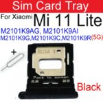 Sim Card Tray Xiaomi Mi 11 Lite (Youth) 4G 5G Sim Tray Card Slot Hybrid Dual SIM  Card Reader AdapterRepair Parts (New)