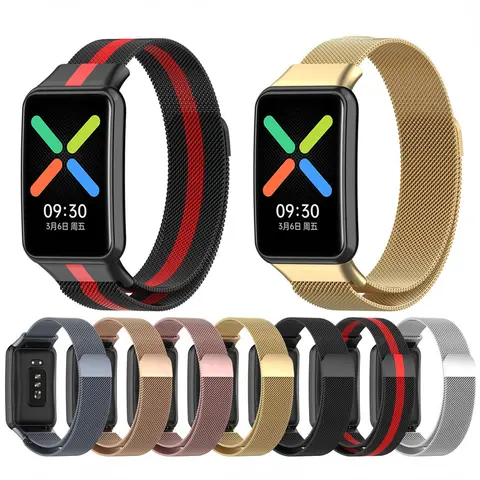 S74c97ee74c0f417282c596d99d6cce6a6_480x480q75 Magnetic Loop Sports Strap Oppo Watch Free Nfc Smart Watch Replacement Metal Stainless Steel Bracelet Wrist Strap (New) - Image 1