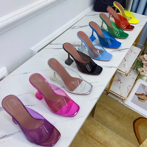 S75630d751ae84255a3c565d5b018e482I_480x480q75 Womens Sandals SUNFLOWER Crystal Wine Glass Heel High Heels Transparent PVC Elegant Slippers (New) - Image 1