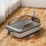 Large Open Cat Litter Box Eco-Friendly Washable Low-Entry Anti-Splash Tray for Cats up to 30lbs (New)
