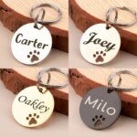 Personalized Pet ID Tag - Free Engraving Name Phone - Hollow Paw Print Nameplate for Dog Cat Collar Accessories Anti Lost (New)