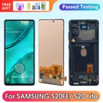 6.5" S20 Lite Display Screen for Samsung Galaxy S20 FE G780F G781B Lcd Display Digital Touch Screen with Frame Replacement (New)