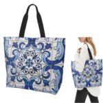 Azulejo Lisbon Azulejos Lisboa Shopping Tote Bag Canvas Large Capacity Shoulder Bags Shopper Grocery Handbag for Women (New)