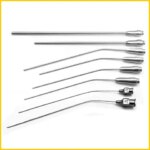 Aspirator Ear Otology Straw Tip Straight Curved Stainless Steel Animal Pet White Rat Surgery Experimental Equipment Supplies (New)