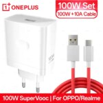 Oneplus Charger Original 100W 80W USB Adapter SUPERVOOC Type C 10A Cable For Oppo Realme Fast Chargers One Plus 15 13 12 11 Pro (New)