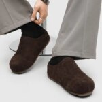 Anti Slip Leather Clogs Cork Footbed Sandals Retro Baotou Half Slippers Comfort Mules with Arch Support Slip on Slippers Casual (New)