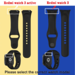 Strap Bracelet Xiaomi Redmi Watch 3 Active Silicone Strap Smart Watch Wristbs Redmi Watch 3 Official Same B (New)