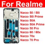 For Realme Narzo 50 50A 50i Pro Prime 60 60X 70X 70 Pro 4G 5G LCD Housing Cover Front LCD Frame Holder Case Repair Parts (New)