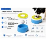 Liquid Interactive Slow Feeder Bowl for Dogs Lick Pad Toy with Rolling Ball Pet Puzzle Stress Relief Training Feeding Bowl (New)