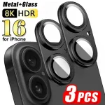 3 Metal Camera Lens Tempered Glass iPhone 16 Pro Max Plus 16 3D Len Coverage Protectors iPhone 16 Camera Protection Bangladesh (New)