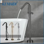 KEMAIDI Floor Mounted Tub Filler Faucets Freestanding Bathtub Faucet Tub Bath Stand Alone Tub Shower Faucets w/ Handheld Sprayer (New)