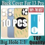 10 2 in 1 Big Hole Rear Battery Back Door Glass iPhone 13 Pro Back Cover Glass iPhone 13 Replacement Part Bangladesh (New)