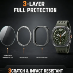 Bezel Ring Samsung Galaxy Watch ultra 2Watch Protective Cover with Bezel + Screen Protector+PC Case Crystal Clear -1pcs (New)
