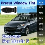Precut Window Tint Car for Mazda 5 2006-2017 Auto Sun Uv Blocking Heat & Glare 2Ply Window Custom Protector Privacy Films Shade (New)