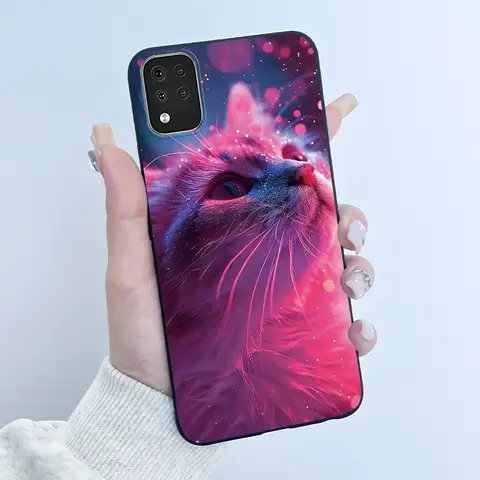 S7b046ee176bf4e9c893ac02a616870b3r_480x480q75 Cute Case LG K42 Capa LG Q52 Fundas LG K52 Coque LG K62 Printing Shell Protective Cover Soft Silicone Cartoon Black Casing (New) - Image 1
